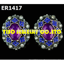 fashion designer stud rhinestone earrings